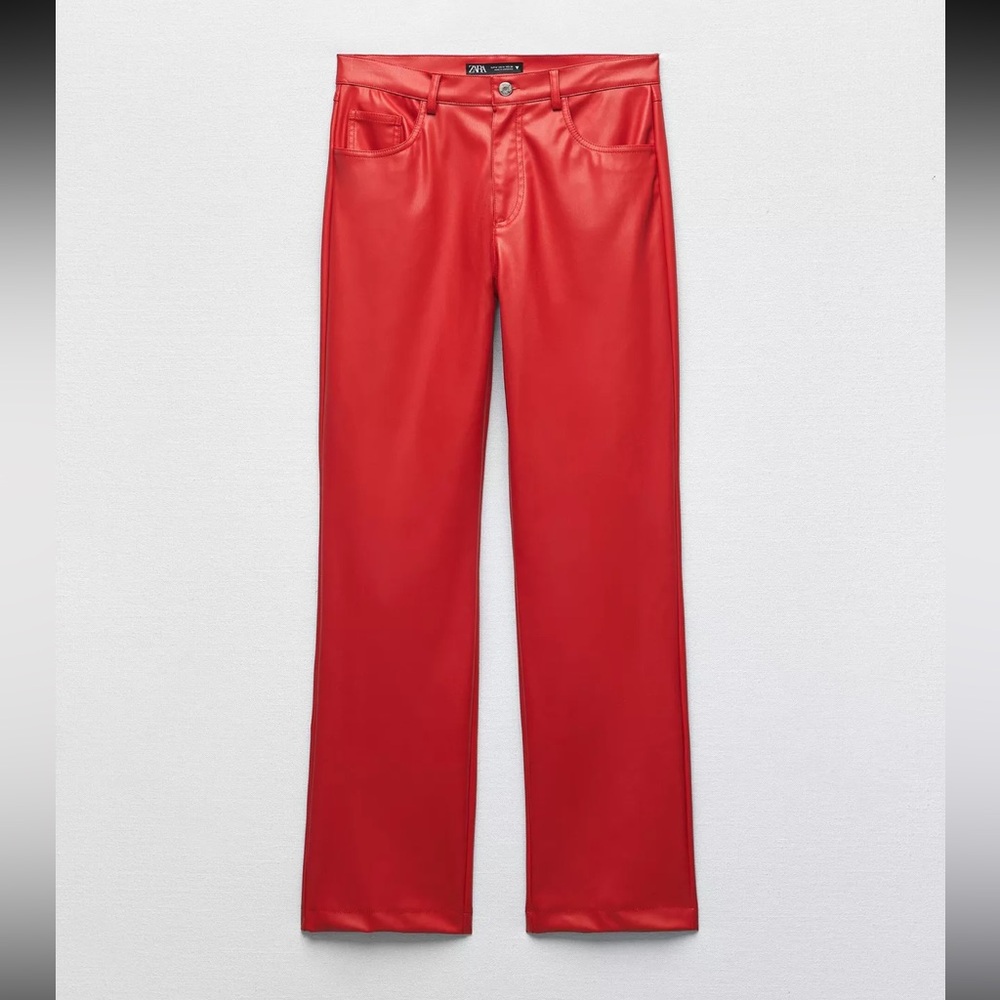 ZARA FULL LENGTH FAUX LEATHER PANTS